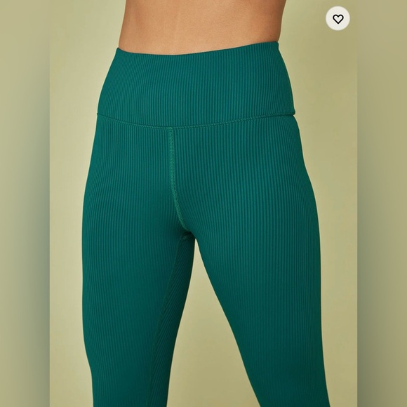 CARBON38 Ribbed 7/8 Legging High Waisted Green Size XSmall - Picture 4 of 7